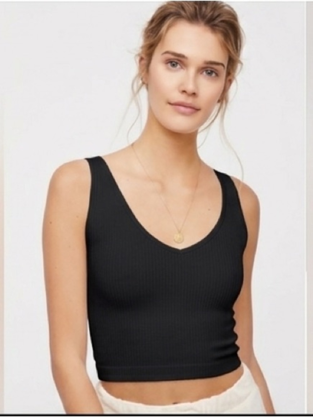 FREE PEOPLE Solid Ribbed Brami XS/S Black $28 Retail NWOT